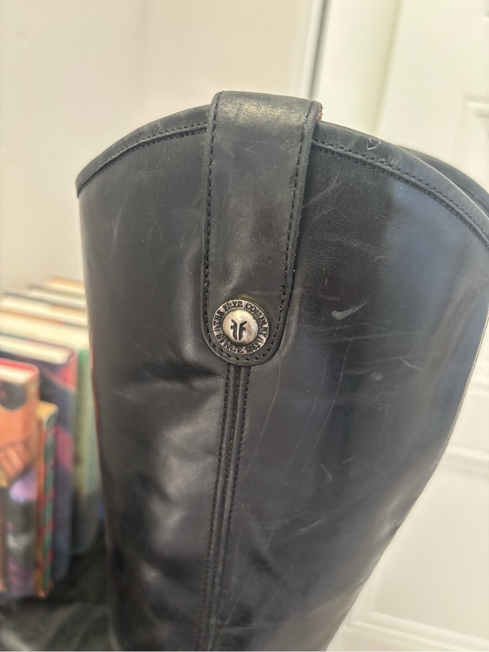 FRYE Melissa Button Inside Zip Leather Riding Boots 3470412 in Black size 9.5 - Picture 6 of 8